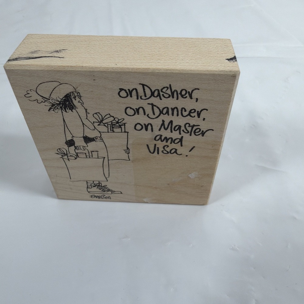 Emerson Quillin Wood Back Stamp On Visa Christmas Shopping‎